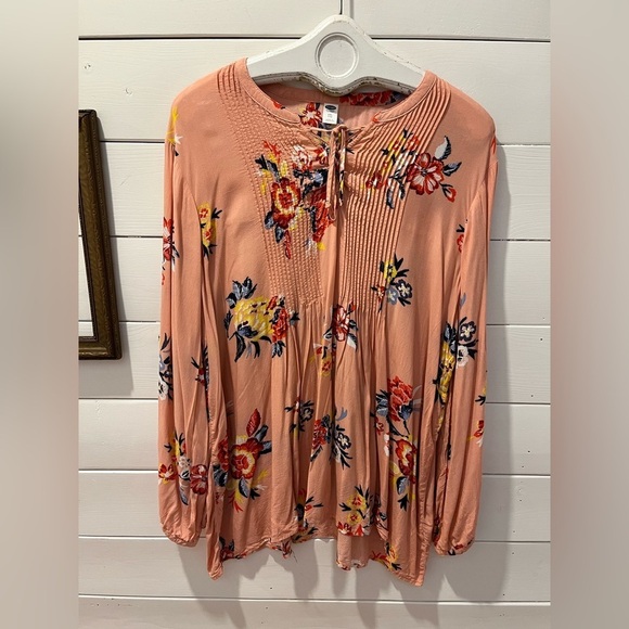 Old Navy Blush Floral Boho Blouse – Size XXL - Picture 2 of 11